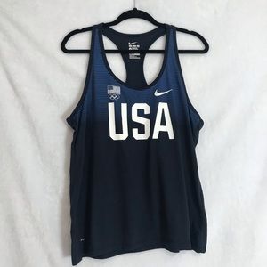 Nike USA black blue tank top size XL